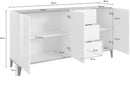 Credenza 3 Ante + 3 Cassetti 160x40x82 cm Sunrise Acero Pereira e Ardesia