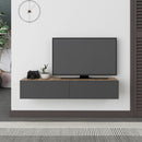 Mobile TV Sospeso 135x31,7x25 cm in MDF Francy Rovere Antracite