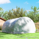 Telo per Serra 4x3x2 m con 8 Finestre Porta Avvolgibile e Bordi Interrati in PE Bianco