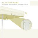 Ombrellone da Giardino da 248x248x250 cm in Alluminio Metallo e Poliestere Bianco Beige 