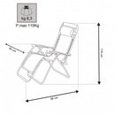 Sedia Sdraio Zero Gravity Reclinabile Pieghevole 88x65x110 h cm in Acciaio e Textilene Azzurro