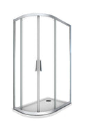 Box e Piatto Doccia Semicircolare 80x120 cm 2 Ante Scorrevoli in Cristallo 6mm H190 Sailor Plus Destra