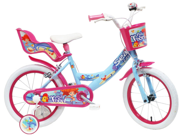 prezzo Bicicletta per Bambina 16" 2 Freni Sea Life Verde Marine e Rosa