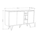Madia Moderna Credenza 142x83 cm con 3 Ante e Vani a Giorno Rovere e Antracite      