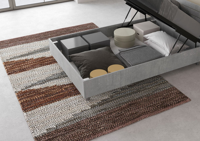 Letto 1 Piazza e Mezzo Testata Doghe Dritta Ankel Grigio Varie Misure