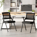 Set 2 Sedie Pieghevoli con Schienale Curvo e Braccioli 61x56x84 cm in Tessuto Effetto Lino e Acciaio Nero      