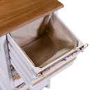 Cassettiera 2 Cassetti in Legno 35x27x47cm Matilda Noce Chiaro e Bianca