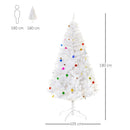Albero di Natale Artificiale 180 cm 930 Rami Addobbato Bianco 