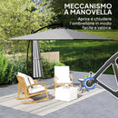 Ombrellone da Giardino a Sbalzo 295x250x235H cm Inclinabile e Girevole Grigio   