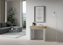 Consolle Allungabile 90-300x40x77 cm in Nobilitato Marrone e Bianco
