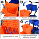 Carrello Pulizie Professionale da 26L con 2 Secchi Lavapavimenti, in Plastica e Metallo, 78x45x95 cm, Arancio Blu      
