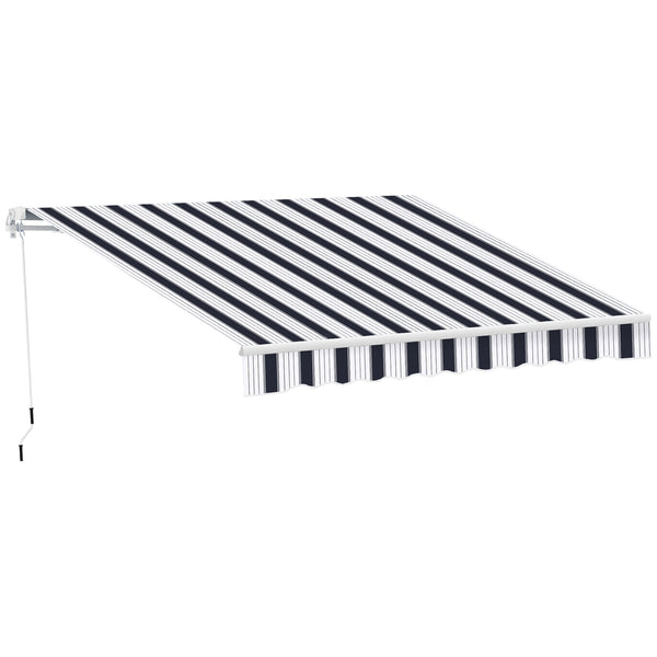 prezzo Tenda da Sole Avvolgibile a Parete Manuale a Righe Blu e bianco 2.5x2m