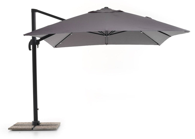 Ombrellone da Giardino Decentrato 3x3m in Alluminio Telo in Poliestere Senso Antracite