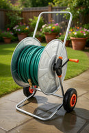 Carrello Avvolgitubo Semi-Professionale con Innesti Universali in Ottone Agrati 315RG in Acciaio Zincato Grigio