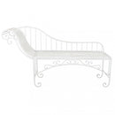 Chaise Longue Josephine Bianco Antico 156x43x84 h cm in Acciaio Bianco