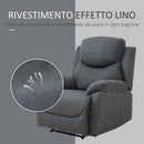 Poltrona Relax Reclinabile Manuale in Lino  Grigia