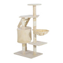 Albero Tiragraffi con Piattaforme Beige 55x40x125 cm 