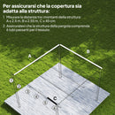 Tetto di Ricambio per Gazebo 3x3 m con 10 Fori di Drenaggio in Poliestere Grigio Chiaro      