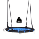 Altalena a Nido Rotonda per Bambini Nero e Blu Dimetro 60 cm 