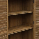 Armadio Porta Attrezzi da Giardino Impermeabile 3 Ripiani in Legno 87x46.5x160 cm 
