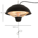 Stufa da Esterno Lampada Riscaldante Elettrica a Sospensione Led 1500W 