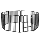 Recinto per Cani a 8 Pannelli Modulabili 164x164x60 cm da Interno ed Esterno in Acciaio Nero  
