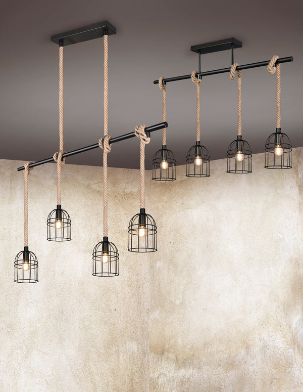 Lampada a Sospensione da Interno in Metallo Nero Opaco sconto