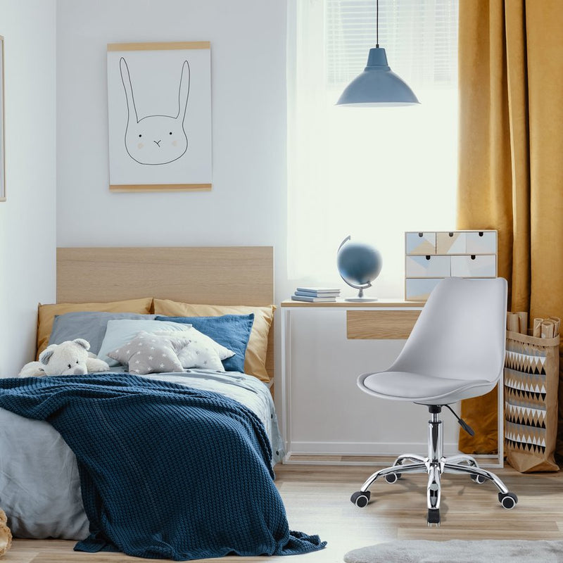 Sedia da Ufficio Operativa in Polipropilene e Similpelle Grigia