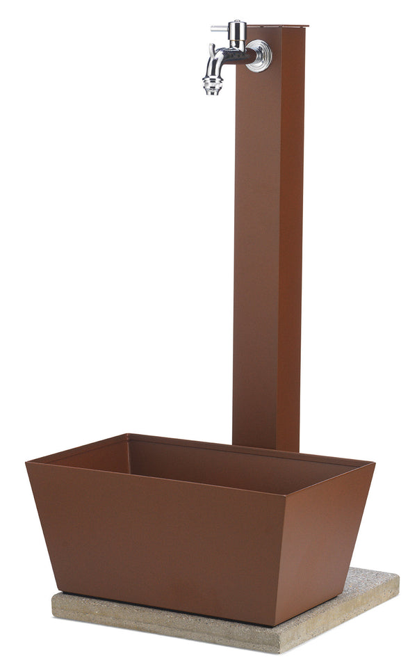 online Fontana da Giardino con Rubinetto Vaschetta e Base Belfer 42/QVR Ruggine