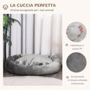 Cuccia Imbottita per Cani 132x89x28 cm in Tessuto Vellutato Grigio Scuro