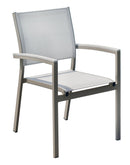 Sedia Impilabile da Giardino 56x60x88 cm in Alluminio e Textilene Volterra Tortora