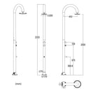 Doccia da Giardino ad Acqua Fredda in Alluminio Temporizzata con Lavapiedi Sined Luna Timer P Grigio 