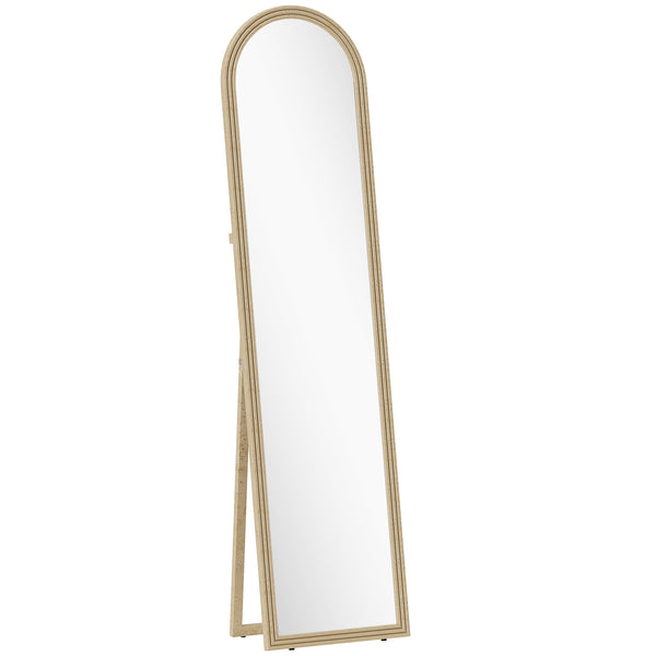 Specchio da Terra e Parete a Figura Intera con Cavalletto 40x160 cm Cornice Effetto Pietra in PS Beige prezzo