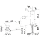 Rubinetto Miscelatore Monocomando Bidet in Ottone Mariani Hermes Cromato