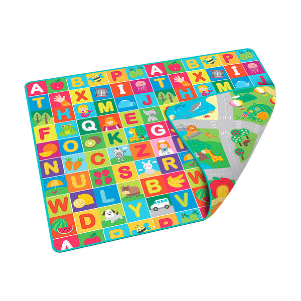 Tappeto Morbido per Bambini 200x160 cm Arrotolabile Doppia Grafica Multicolore acquista
