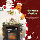 Ghirlanda Natalizia Decorativa da Interno 25x180cm con 50 LED Pigne e Bacche Verde e Bianco      