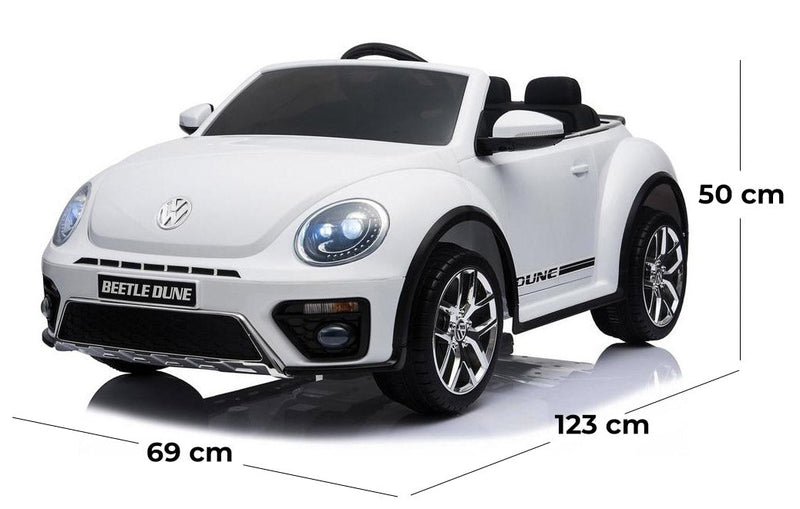 Macchina Elettrica per Bambini 12V con Licenza Volkswagen Maggiolino Bianca