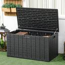Baule Cassapanca da Esterno 122,4x62x64,5 cm Capacità da 366L in Plastica Nero  