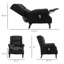 Poltrona Massaggiante e Reclinabile 78x84x101 cm con Funzione Riscaldante Nera