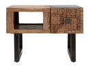 Tavolo da Caffé Quadrato Mumbai 60x60x43 cm in Legno di Acacia e in Ferro Marrone e Nero
