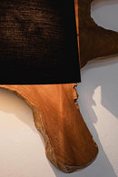 Applique Lampada da Parete Ø70x22 cm E27 in Legno Pralume in Cotone Nero