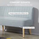 Divano 2 Posti 117x56.5x77 cm in Tessuto con Gambe in Legno Verde Chiaro 