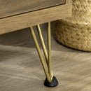 Mobile TV 150x39x50,8 cm Max 55” in Legno e Acciaio Legno e Oro
