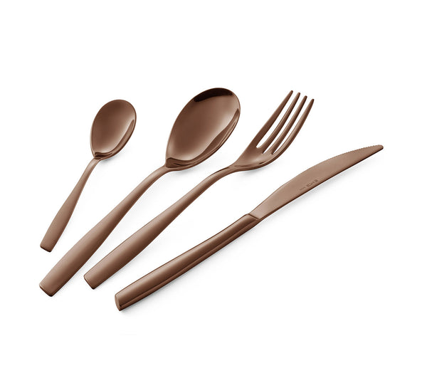 Servizio Set di Posate 24 Pezzi in Acciaio 18/10 PVD Eme Eleven Chocolate prezzo