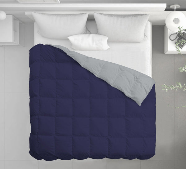 Piumino in Piuma di Anatra 350gr Doubleface Blu Scuro\/Grigio Chiaro prezzo