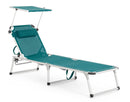 Set 4 Lettini Prendisole da Giardino con Tettuccio 58x193x76 cm in Alluminio Cayo Ottanio