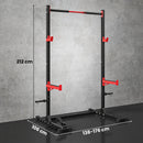 Power Cage Rack Squat 138-176x106x212 cm Capacità 500 kg con Barra Trazioni e Larghezza Regolabile in Acciaio      
