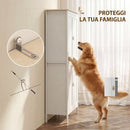 Credenza Mobile da Cucina 80x40x176,5 cm con Luce LED Dimmerabile a 3 Colori Ripiani Regolabili in MDF Bianco      