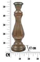 Portacandele Vetro Riciclato Brown Ø17x55 cm Vetro Marrone Chiaro