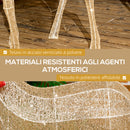 Decorazione Natalizia da Interno ed Esterno 66x25x135 cm a Forma di Renna con 137 Luci LED Oro      